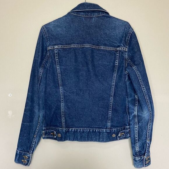 Levi’s Blue Dark-Wash Button-Up Collared Red Tab Denim Jacket Size Medium - Picture 9 of 10